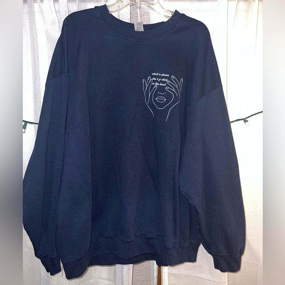 Taylor Swift Inspired Navy Crew Neck Sweatshirt